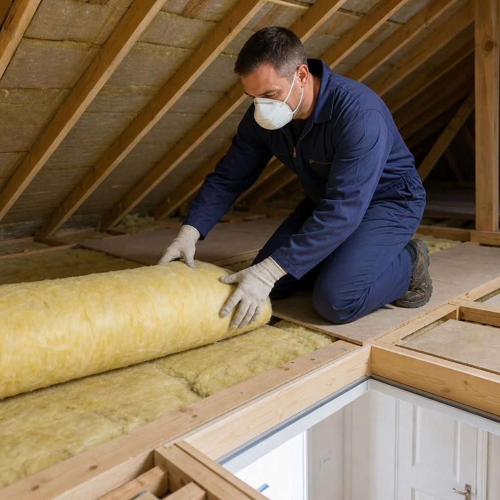 Contractor assessing loft space