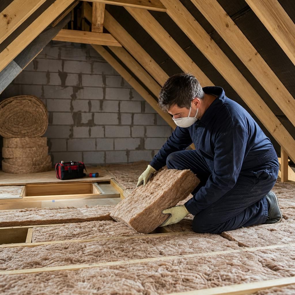 Rolls of mineral wool insulation