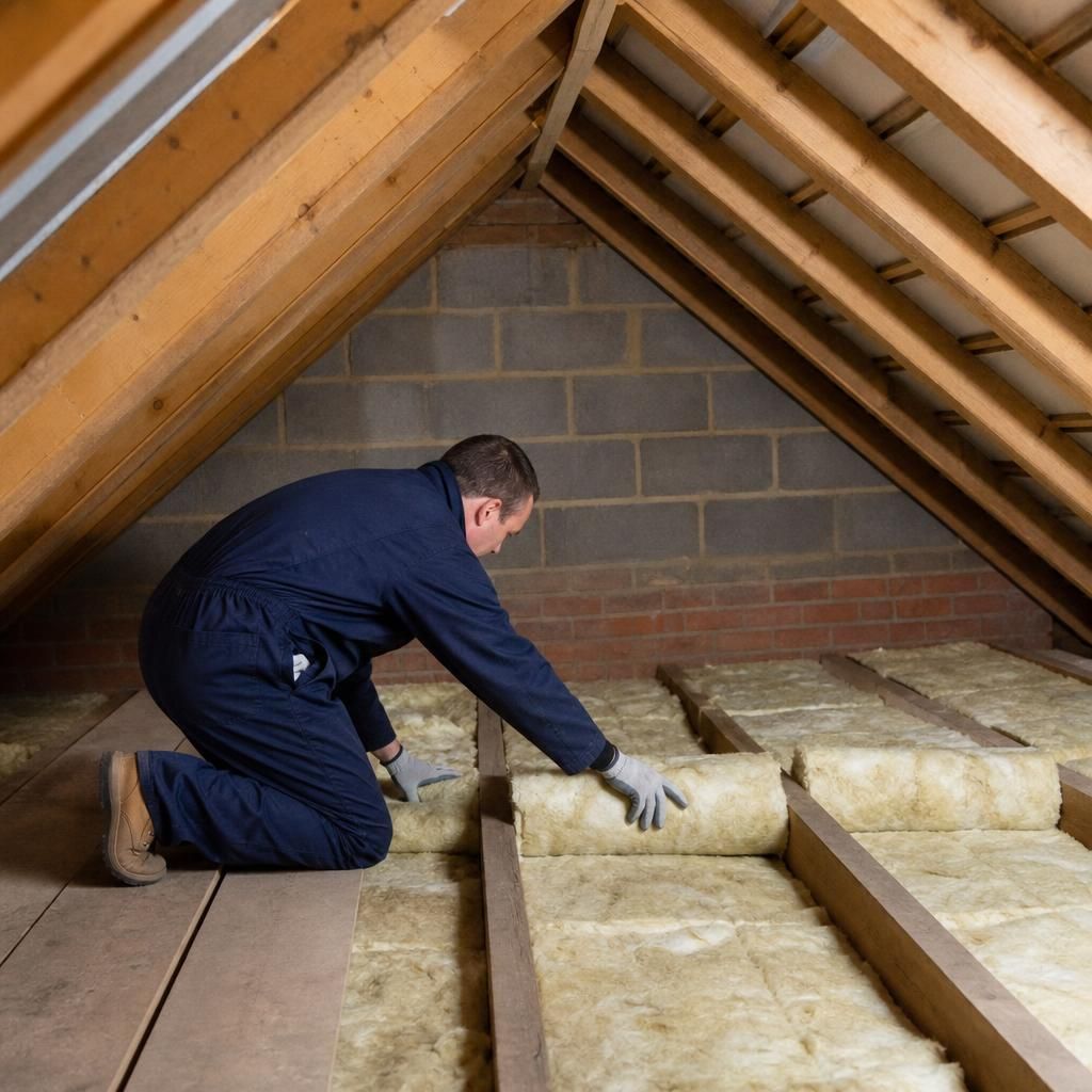 Modern electric loft ladder in use