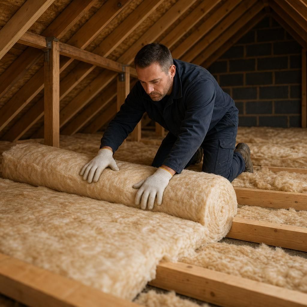 DIY installation of loft insulation rolls