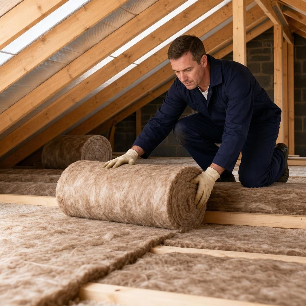 Thermal efficiency with loft insulation rolls