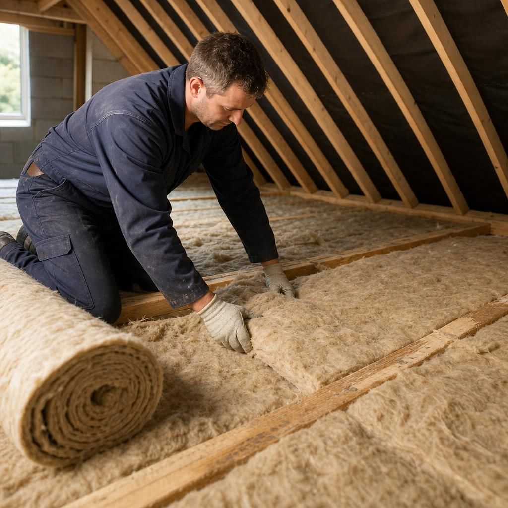 Loft space during the insulation process