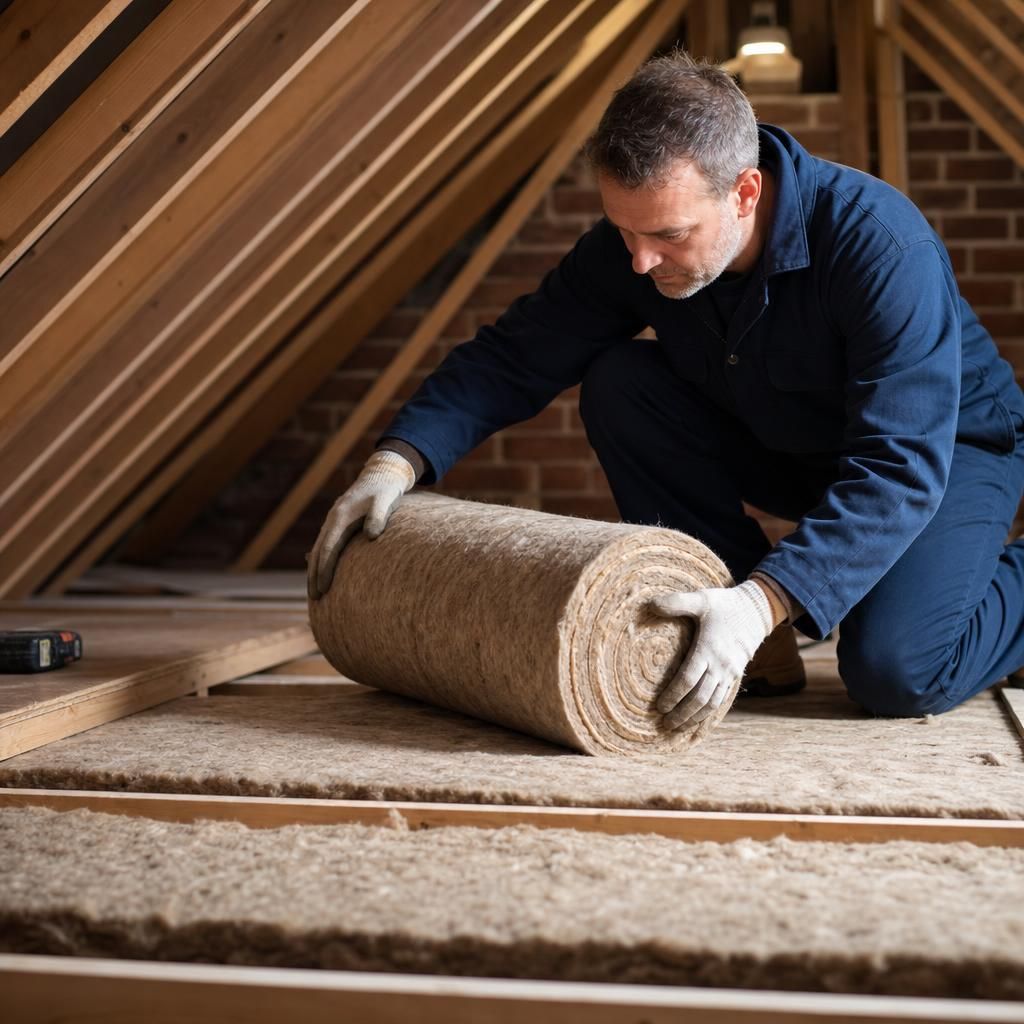 Cross-section of insulated loft space