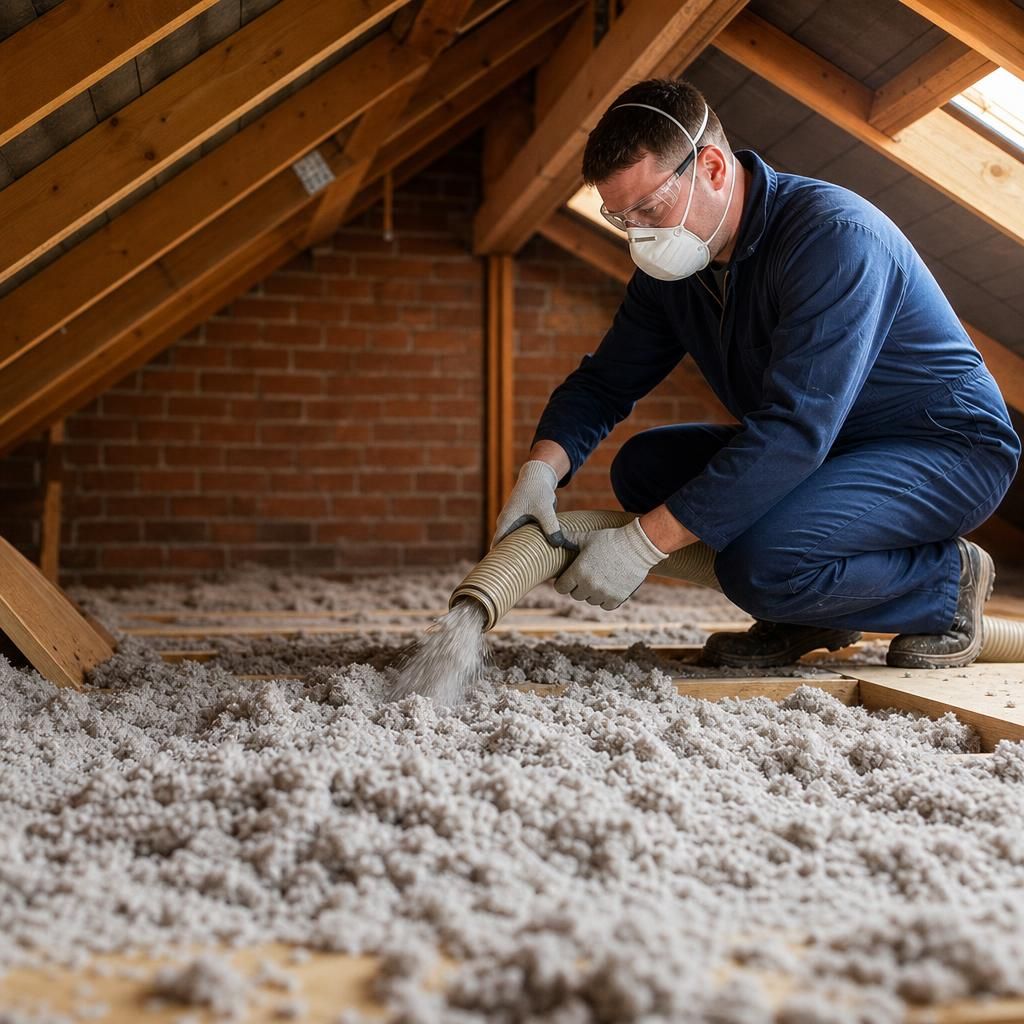 Loose fill insulation materials including cellulose and cork