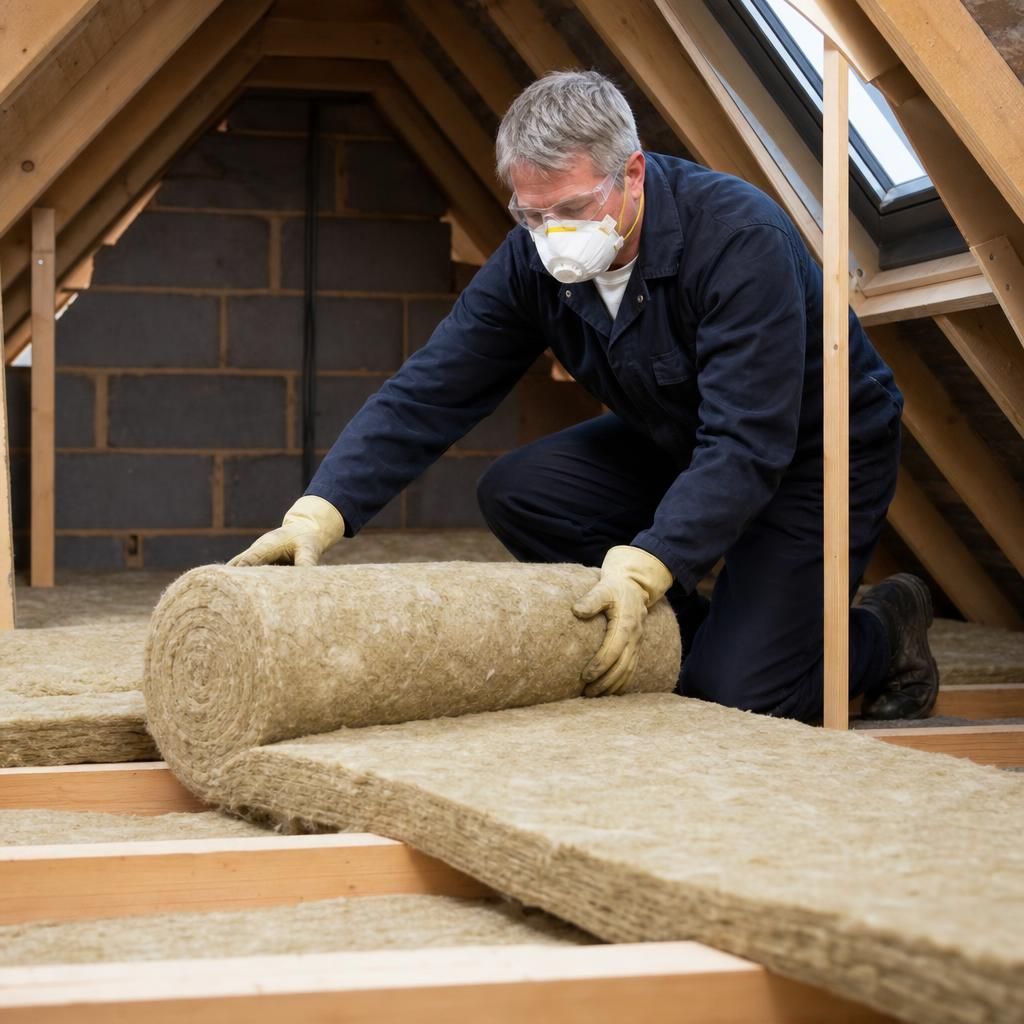 Close-up of mineral wool fibres showing thermal resistance