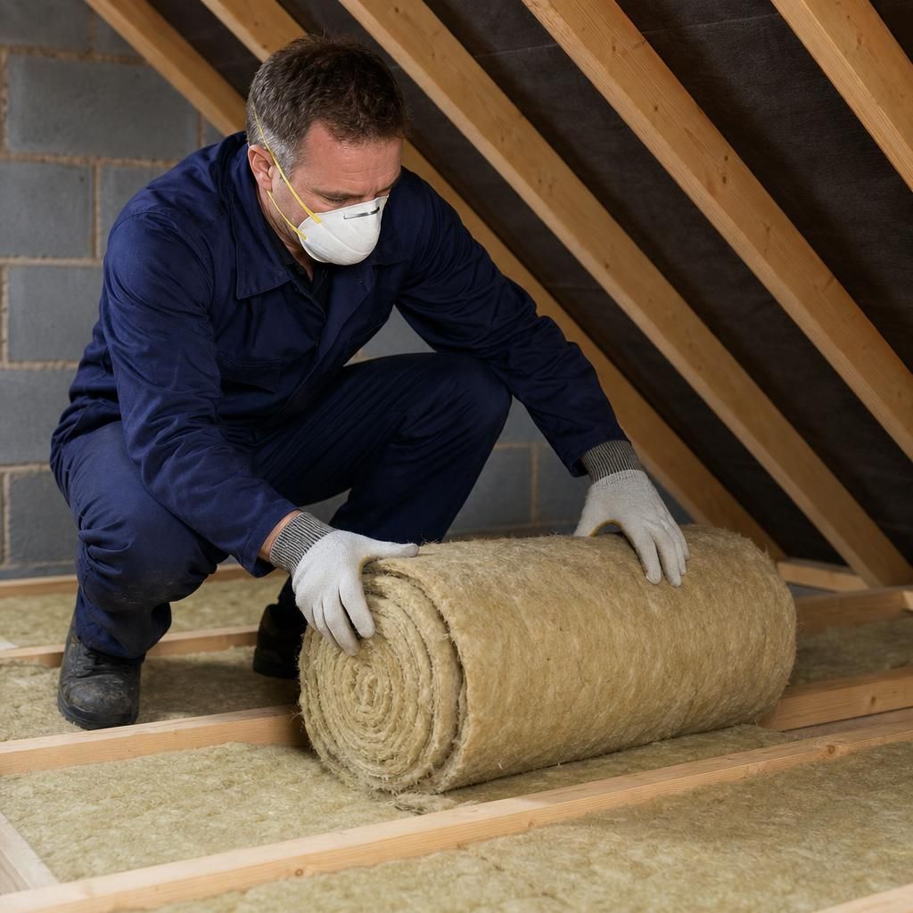 Diagram showing noise reduction with mineral wool