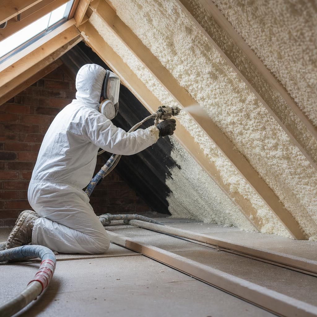 Process of installing spray foam insulation