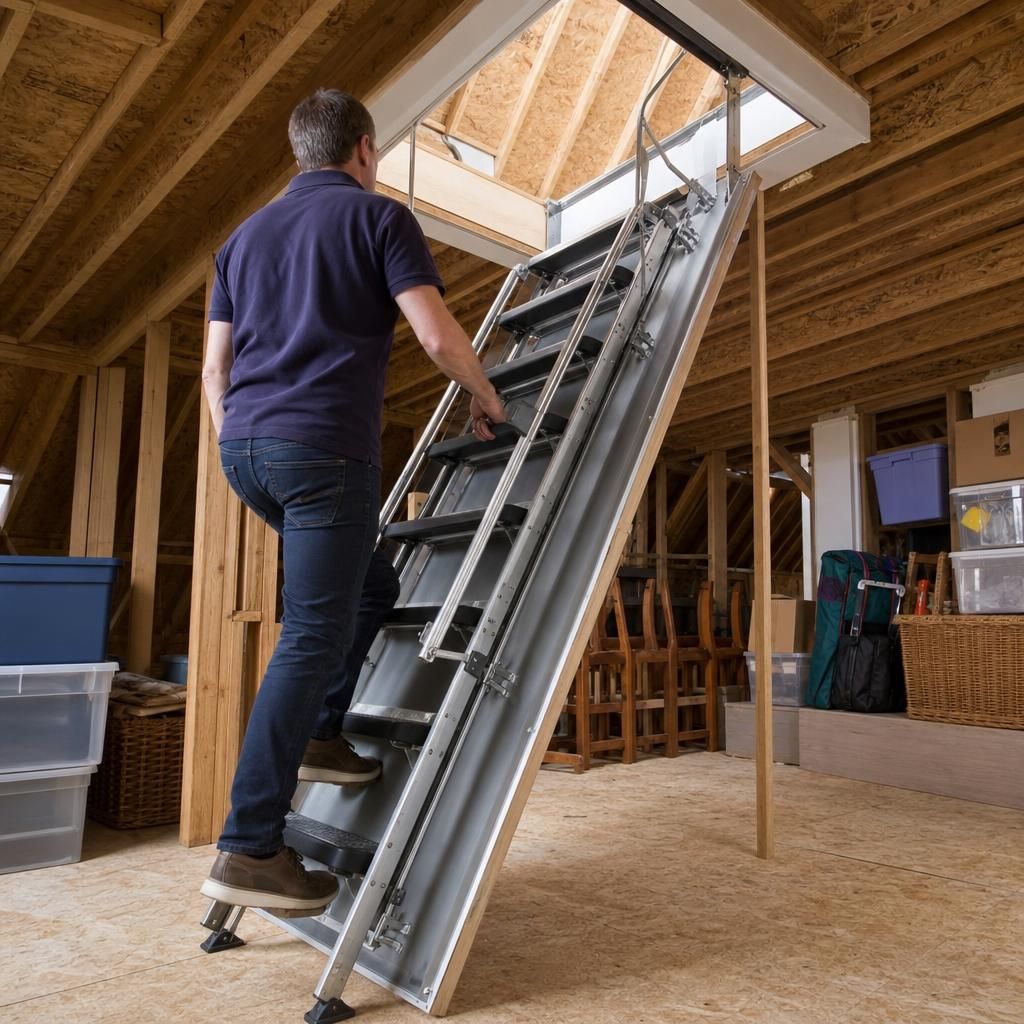 Professional installation of a loft ladder
