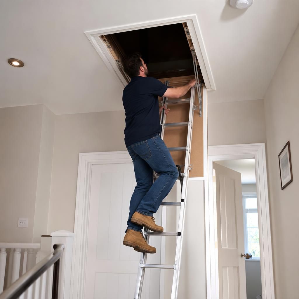 Installation process of a loft ladder