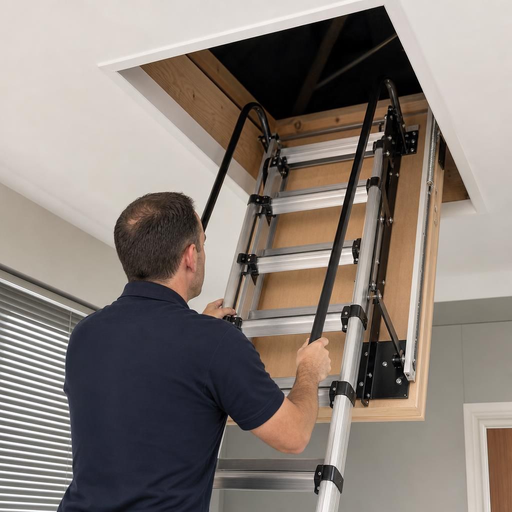Adjustable loft ladder sections