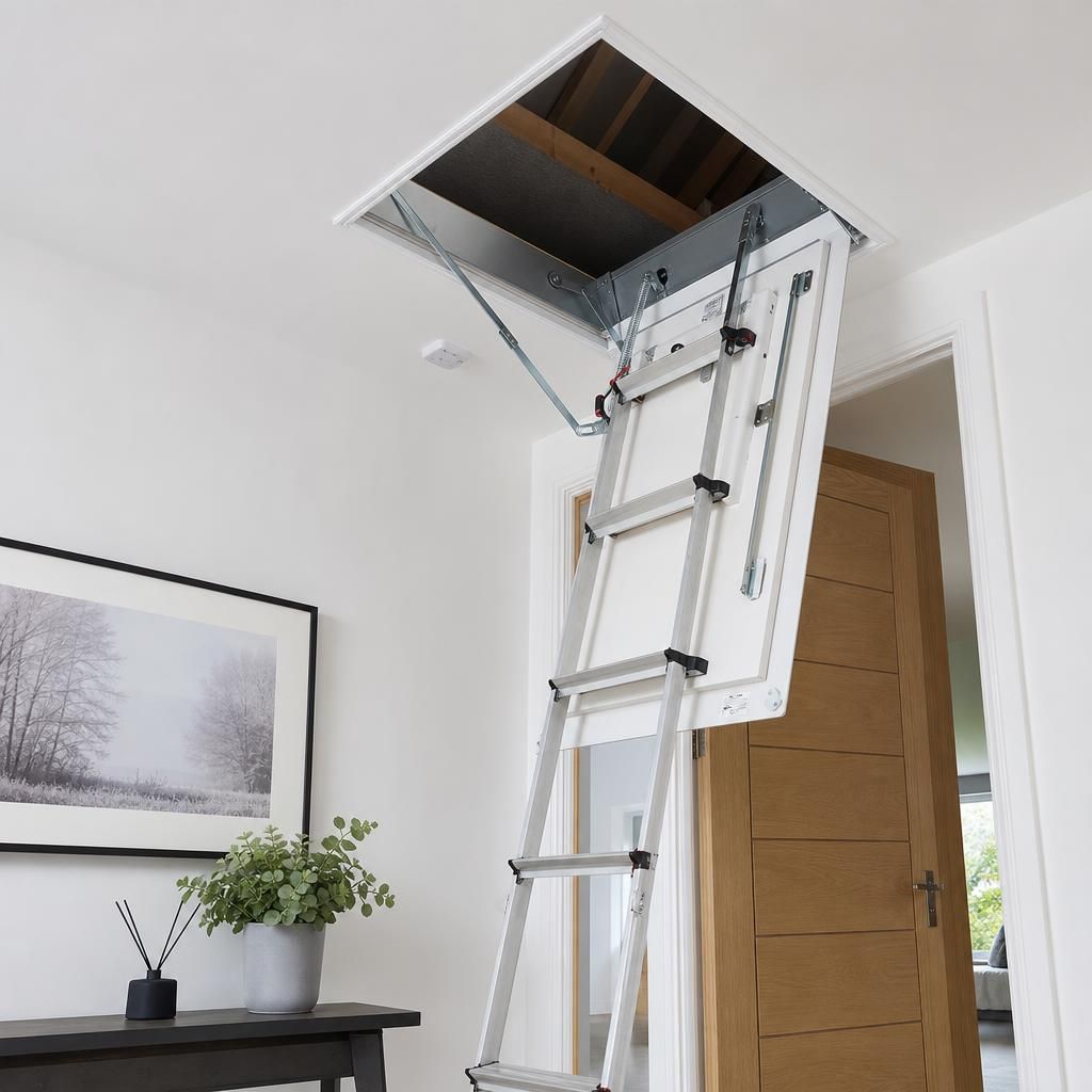 Loft hatch blending with home interior