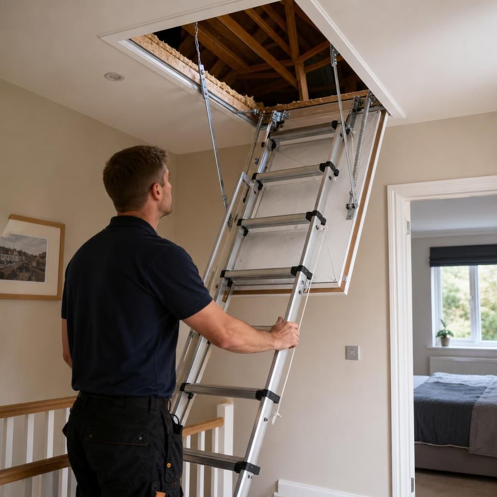 Technician working on loft hatch