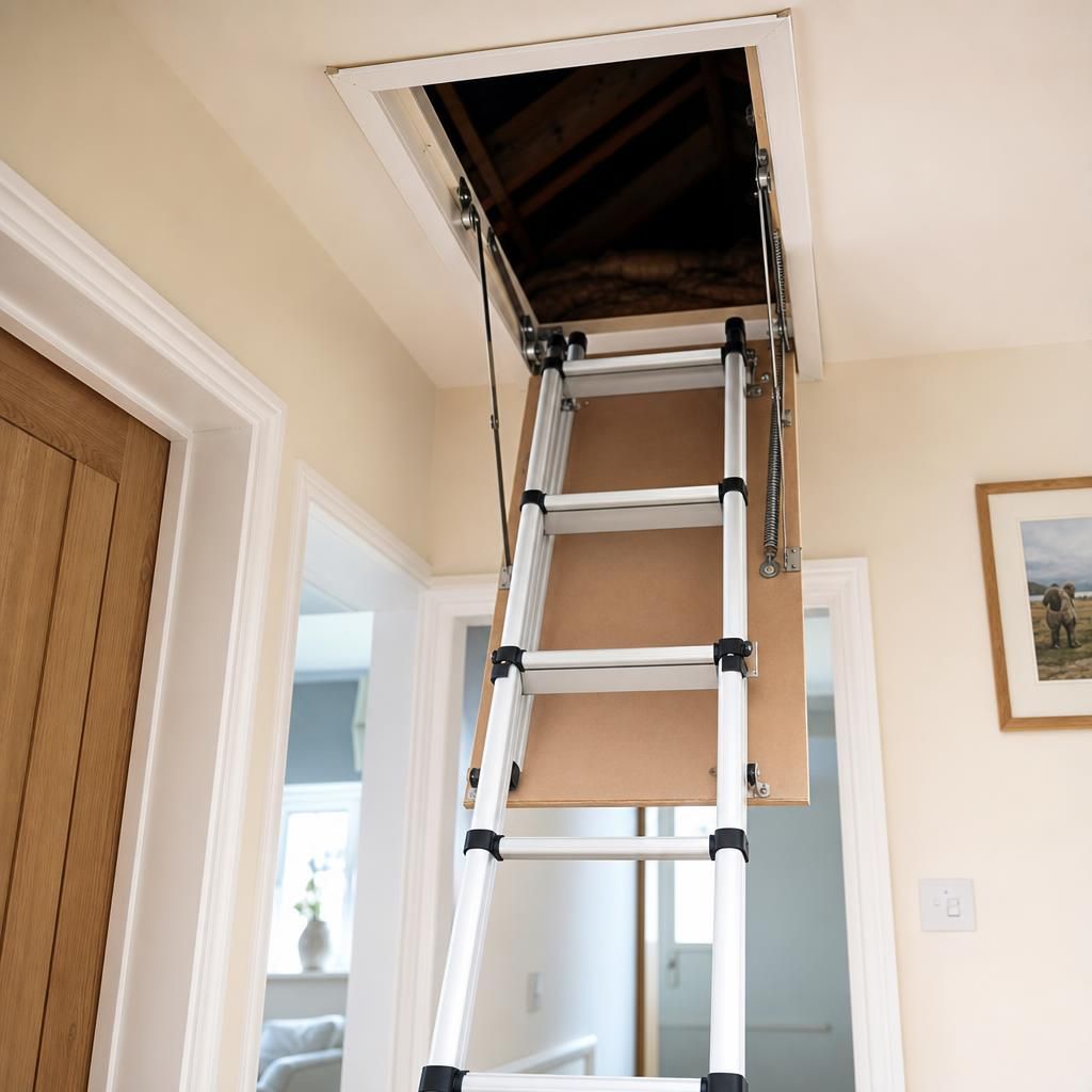 Modern loft hatch with integrated ladder