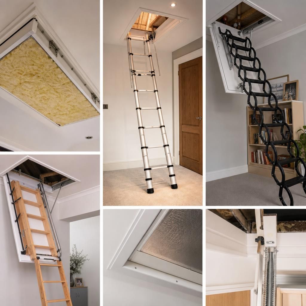 Loft hatch with foam insulation attached