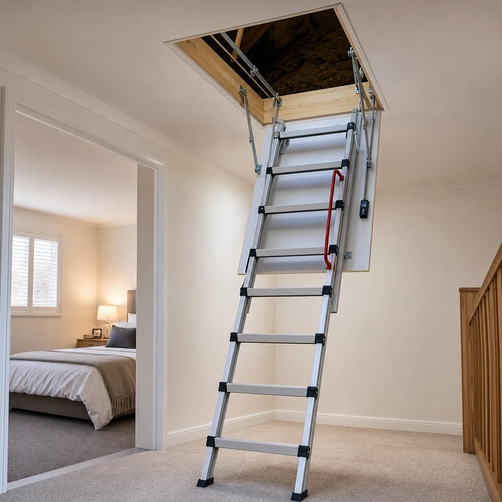Close-up of an airtight loft hatch