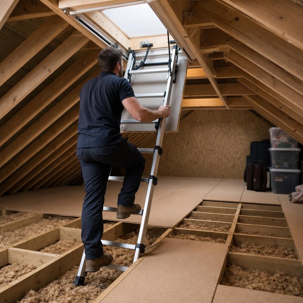 Various types of loft ladders