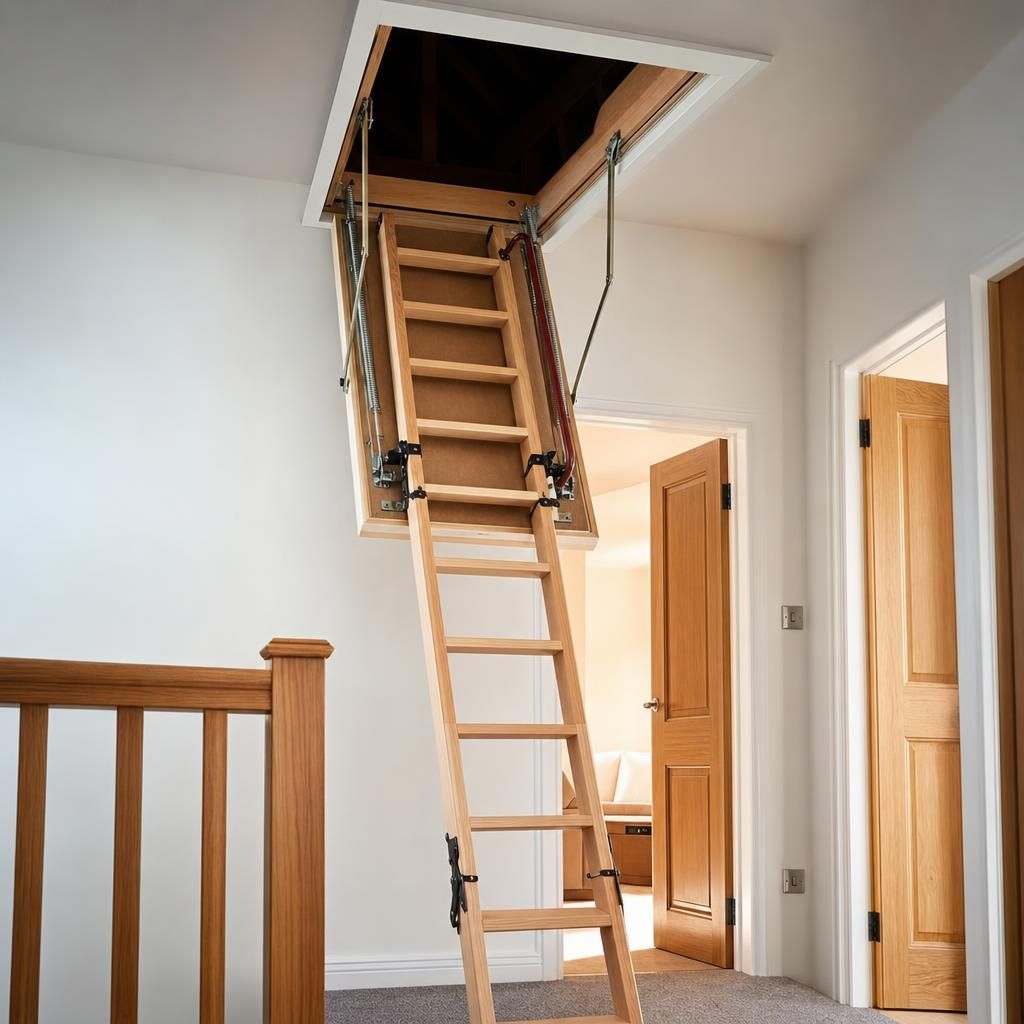 Wooden Loft Hatch Installed in Ceiling