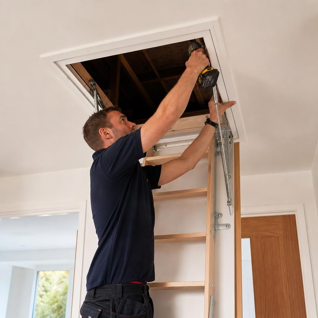 Minimalist metal loft hatch