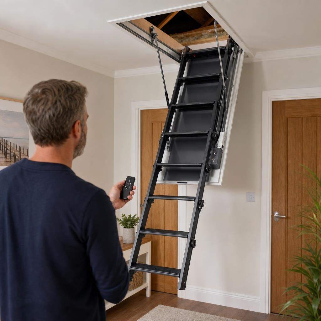 Electric loft ladder remote control