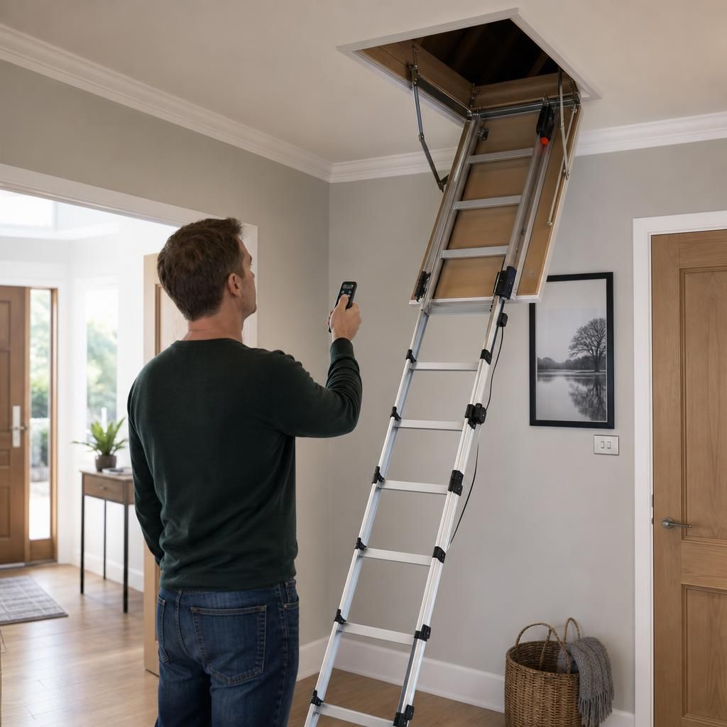 Compact electric loft ladder