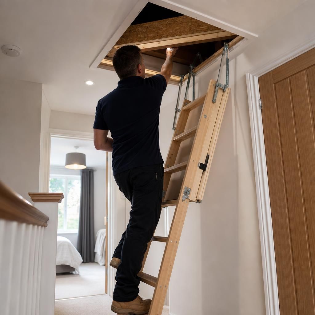 Rope ladder providing attic entry