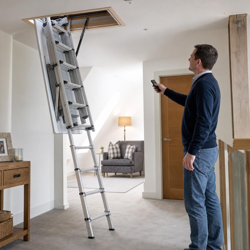 Home interior showing loft ladder access point
