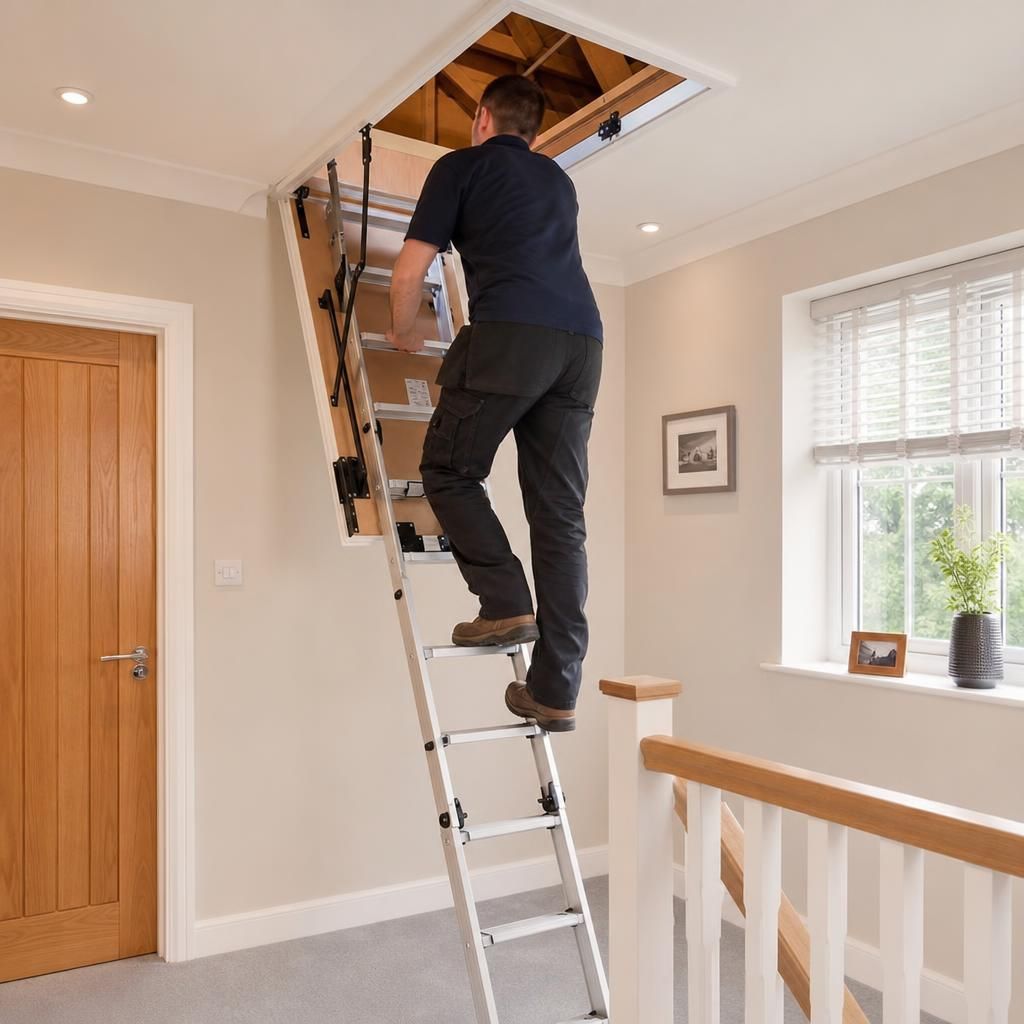Local contractor discussing loft ladder options