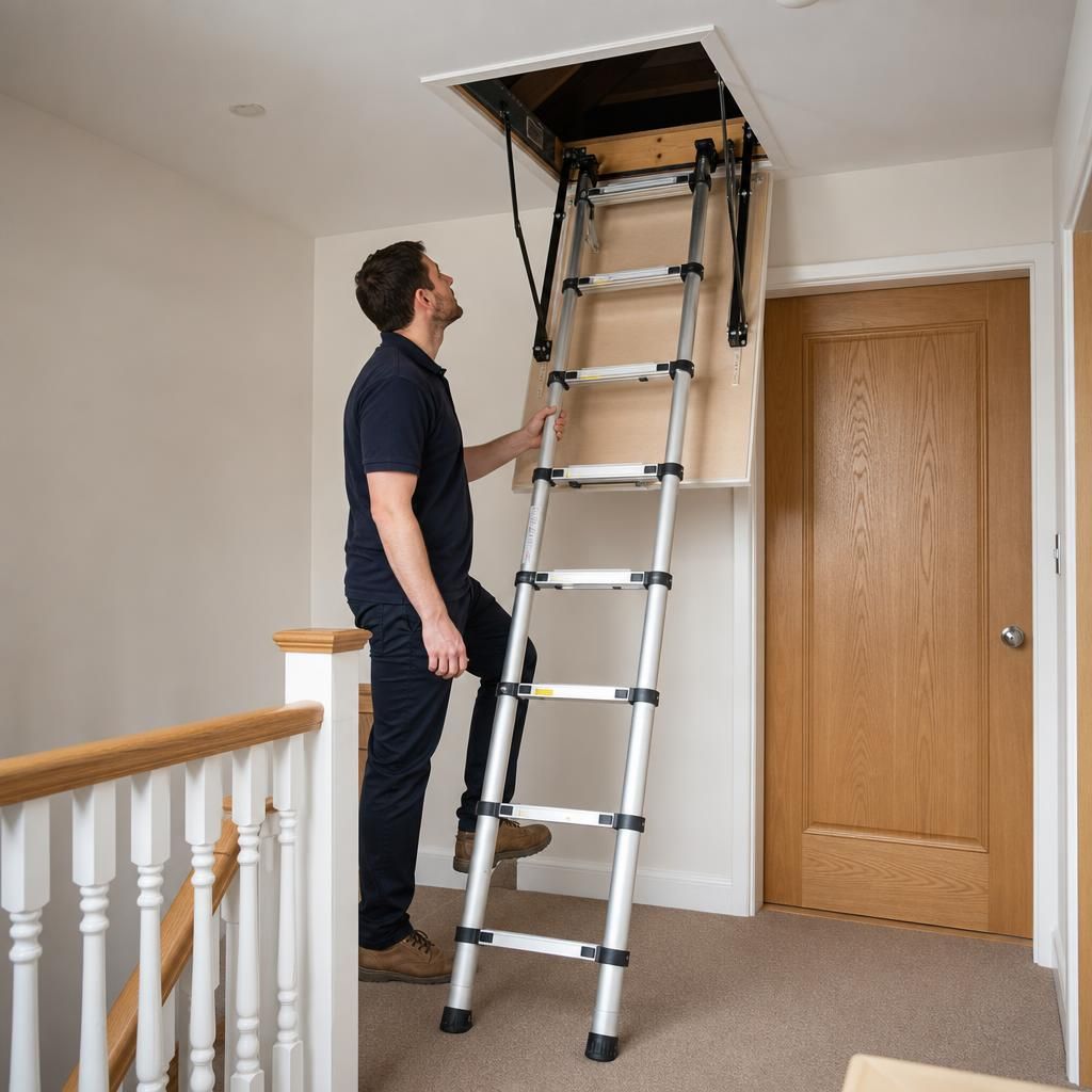 Aluminium telescopic ladder