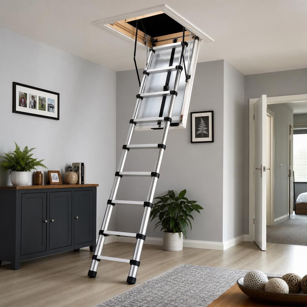 Remote-controlled telescopic ladder