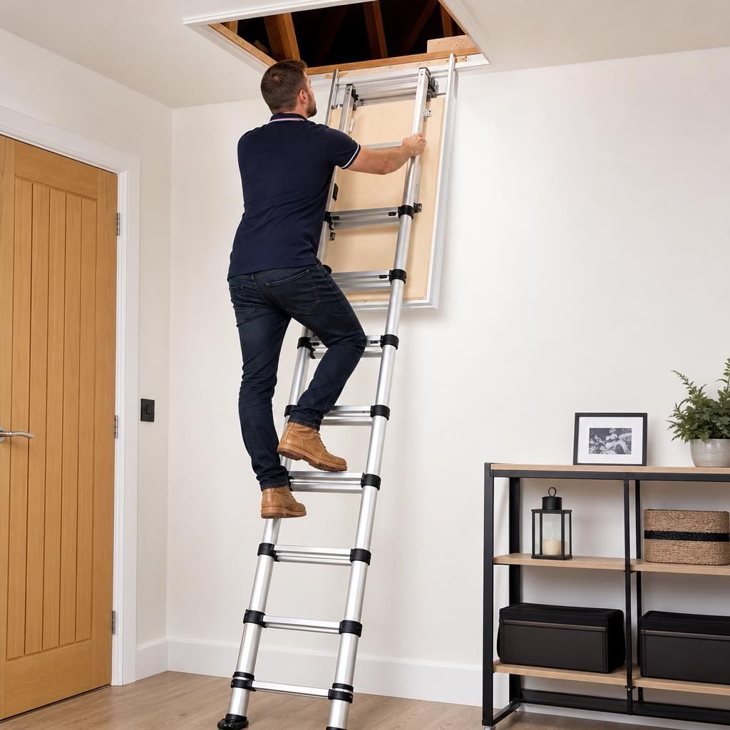 Telescopic Loft Ladder Made of Aluminium