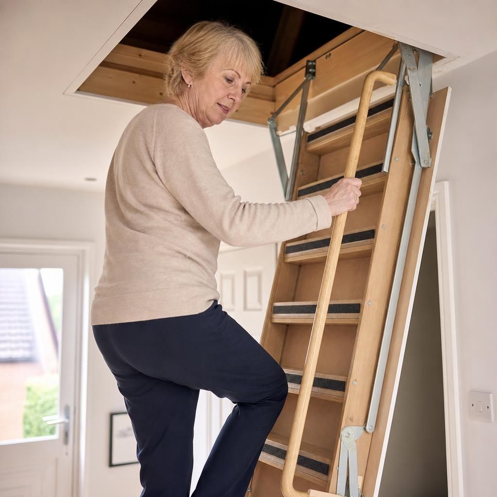 Telescopic Loft Ladder in Use