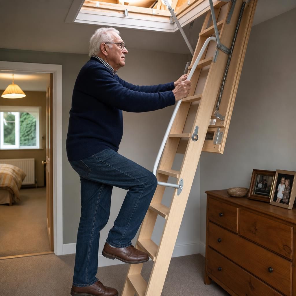 Handrail Attachment on Loft Ladder