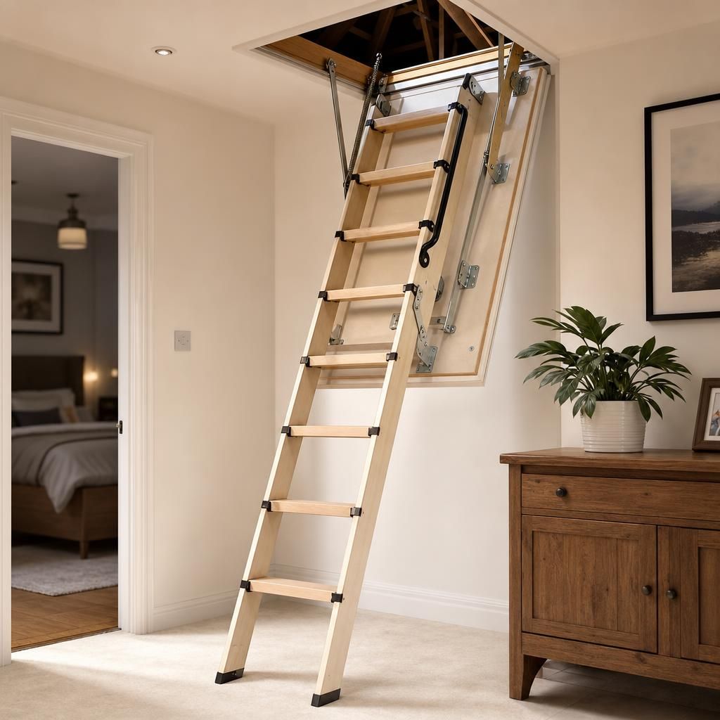 3-section aluminium foldable loft ladder