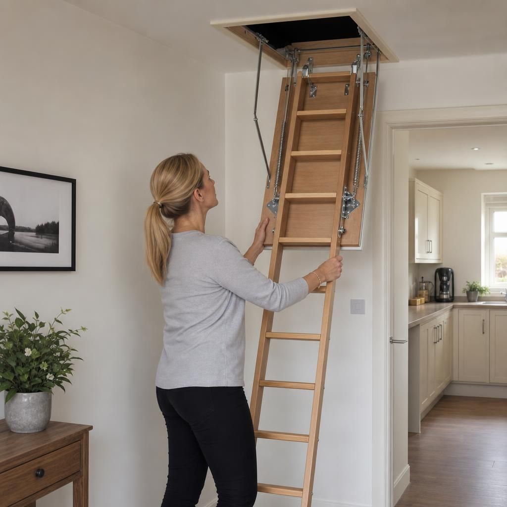 telescopic loft ladder compact storage