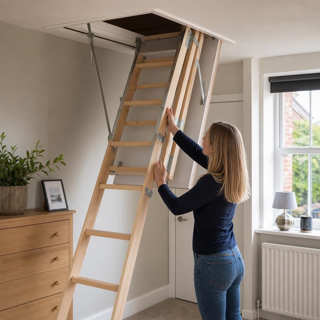 loft ladder installation in process