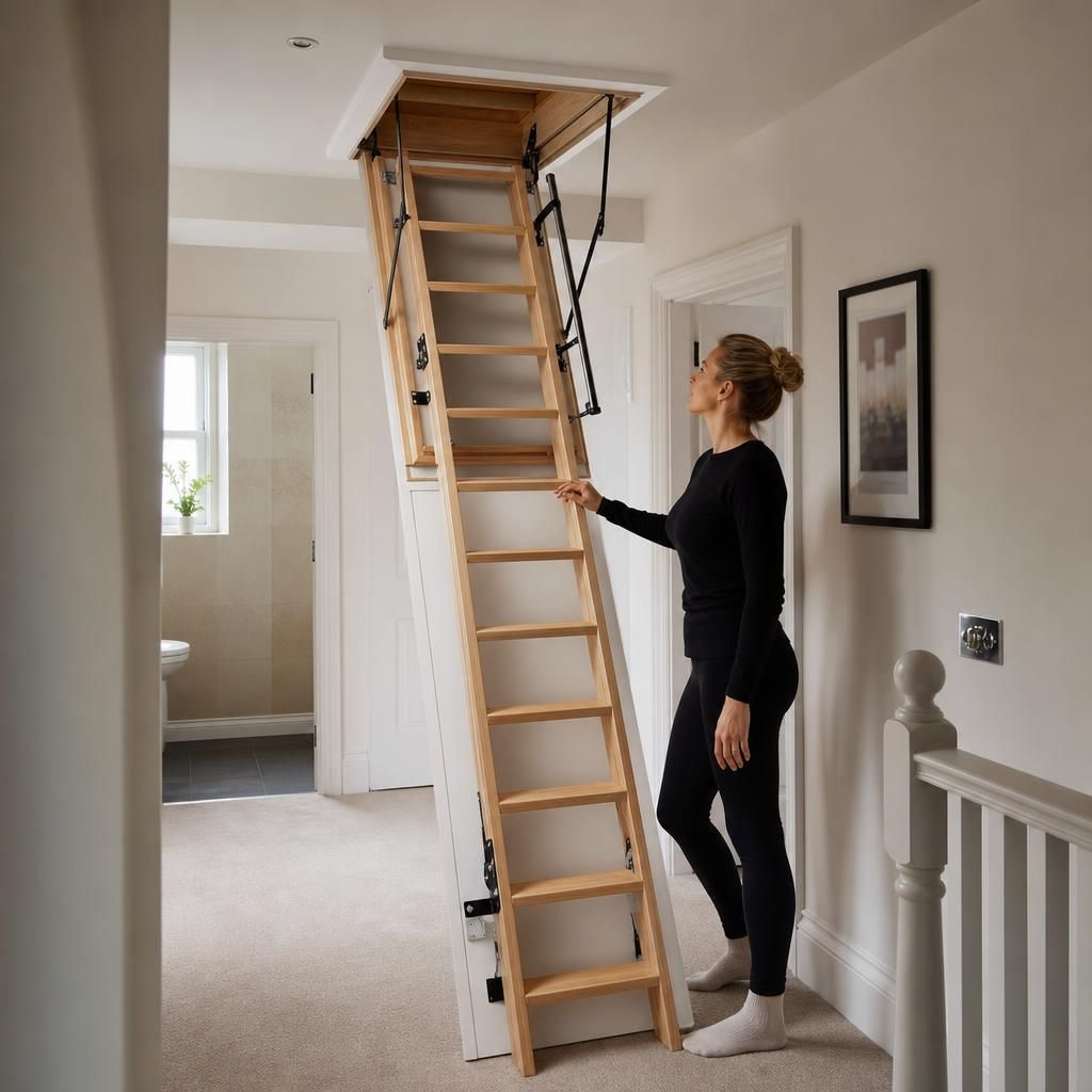 Wooden Concertina Loft Ladder