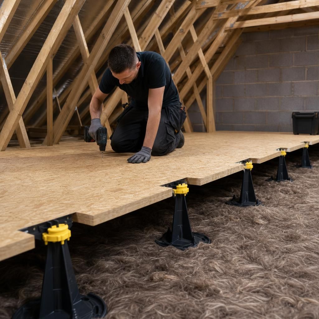 LoftZone raised flooring system in a loft