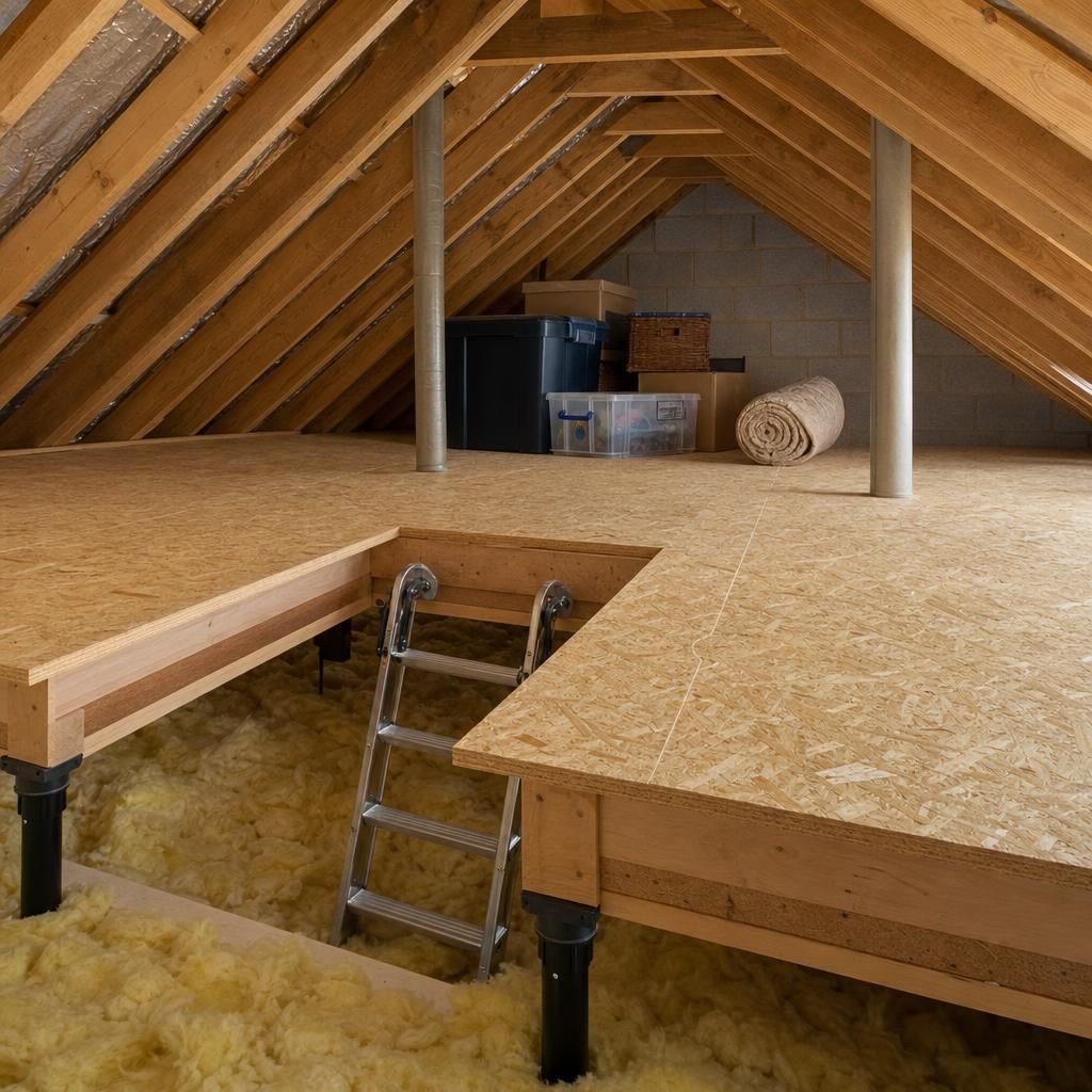 View under the insulation showing proper clearance
