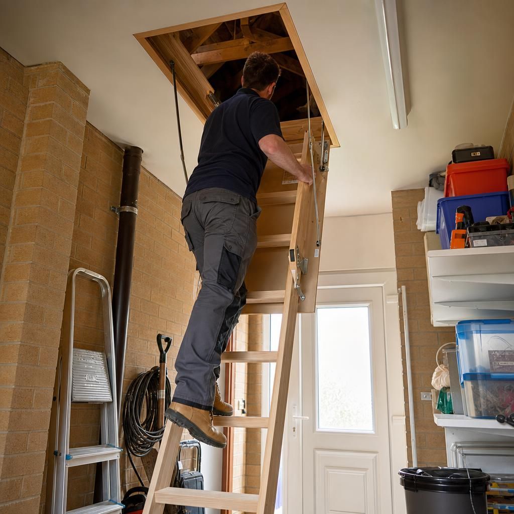 Folding loft ladder