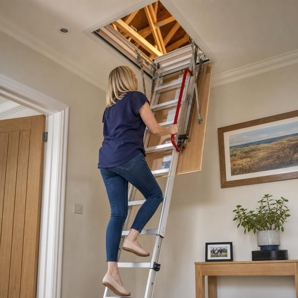 Durable aluminium loft ladder