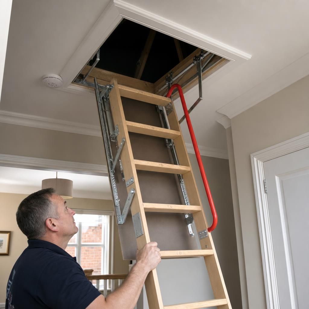 Wooden or timber loft ladder