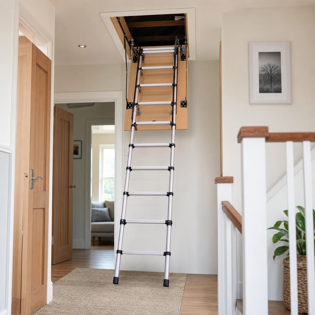 Aluminium telescopic loft ladder