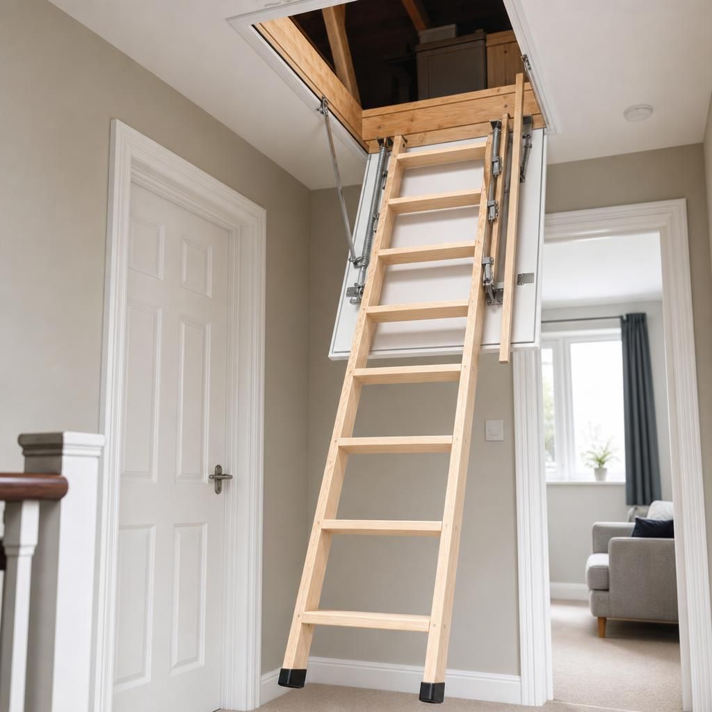 Modern electric loft ladder with remote control