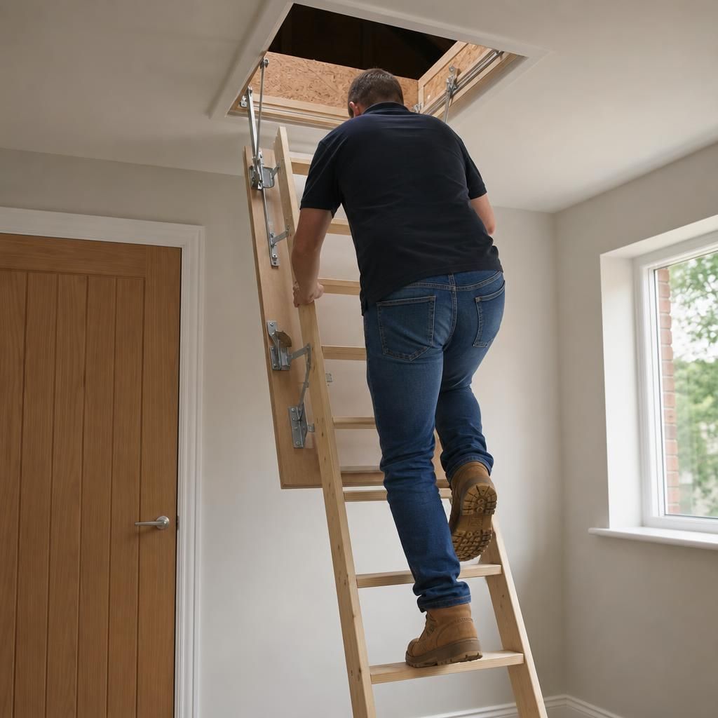 Optimally aligned loft ladder and hatch