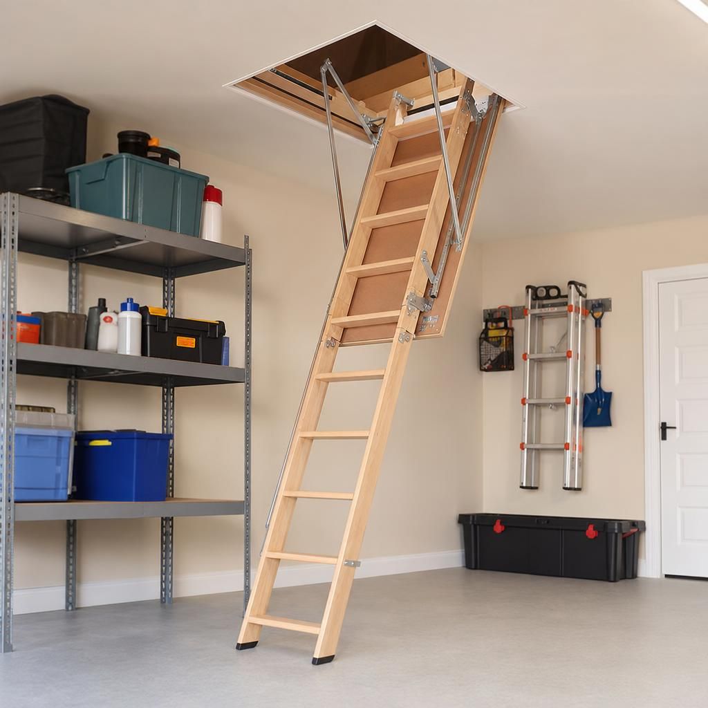 Compact telescopic loft ladder