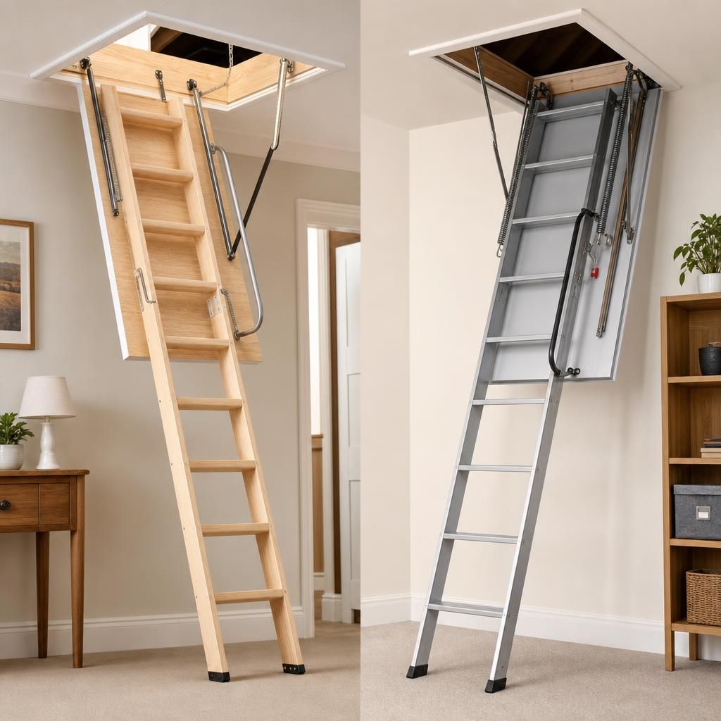 Classic timber loft ladder