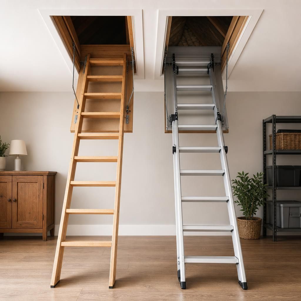 Sturdy steel loft ladder