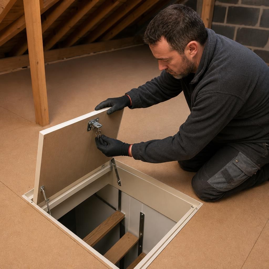 Secure lockable loft hatch