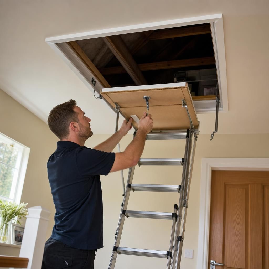 Various locking mechanisms for loft hatches