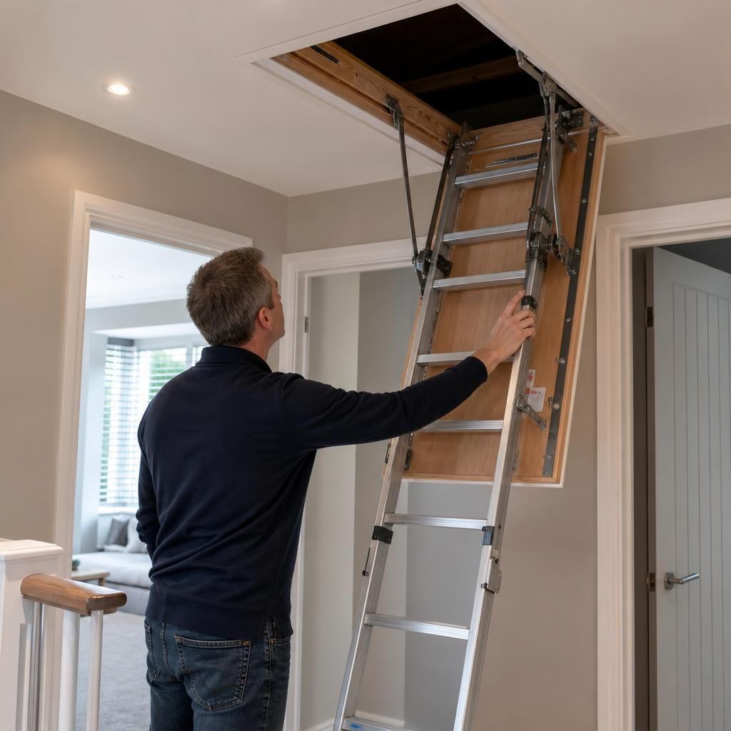 Image of a spring mechanism for loft ladders